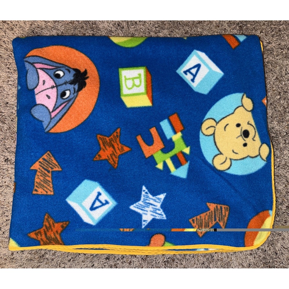 Disney Winnie the Pooh Eeyore Tigger Fleece Baby Blanket Handmade 35x60